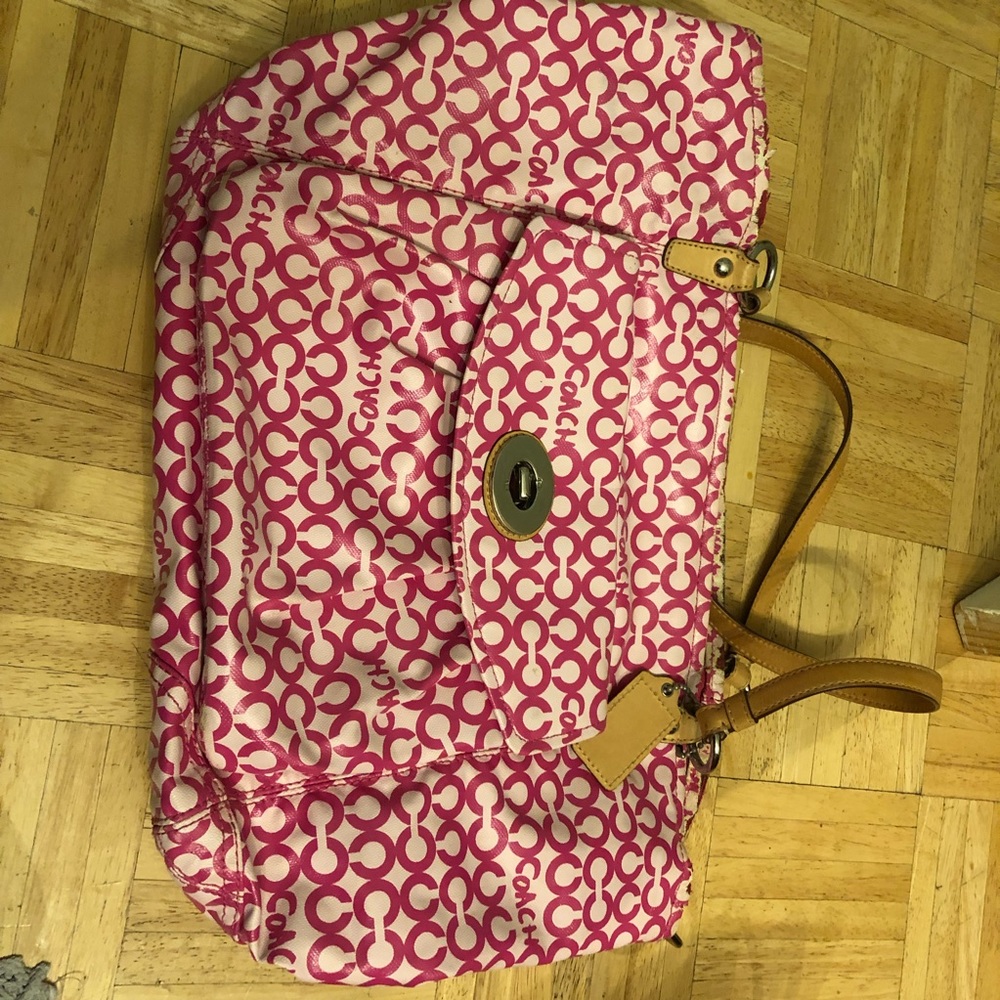 Pink authentic used coach purse